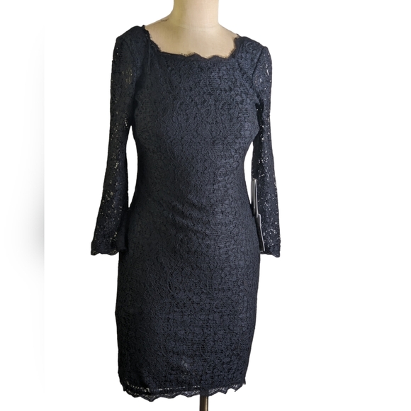 Adrianna Papell Black All Lace Dress, Sz 2 , NWT - Picture 1 of 4